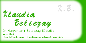 klaudia beliczay business card